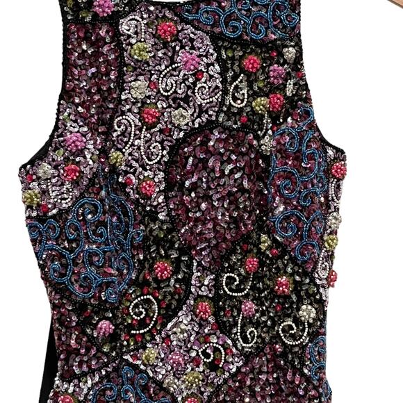 Vintage Diane Freis Beaded Sequin Dress Size 8 - Picture 3 of 7